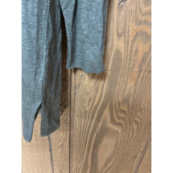 Women’s Tahari 100% Linen Open Front Hooded Layering Army Green Cardigan Size S - Picture 4 of 7